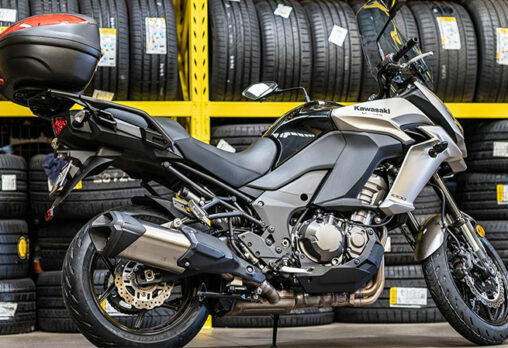 row of motorcycle tyres