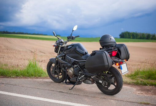a naked bike sitting on the hill