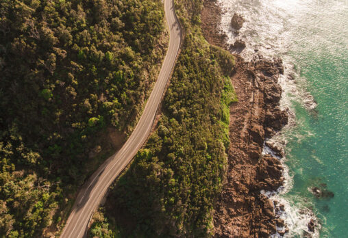 aerial view of great ocean road australia