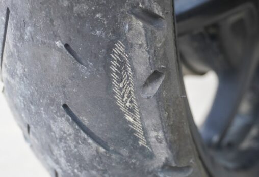Motorcycle tyre damage