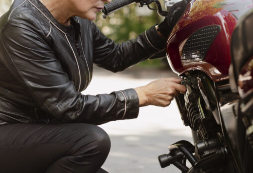 Motorcycle Tyre after fitting